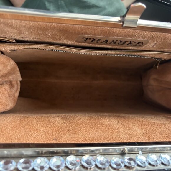 Handsome, Handmade, Recycled/Upcycled Embellished Vintage Purse with Loads of Rh - Picture 5 of 5